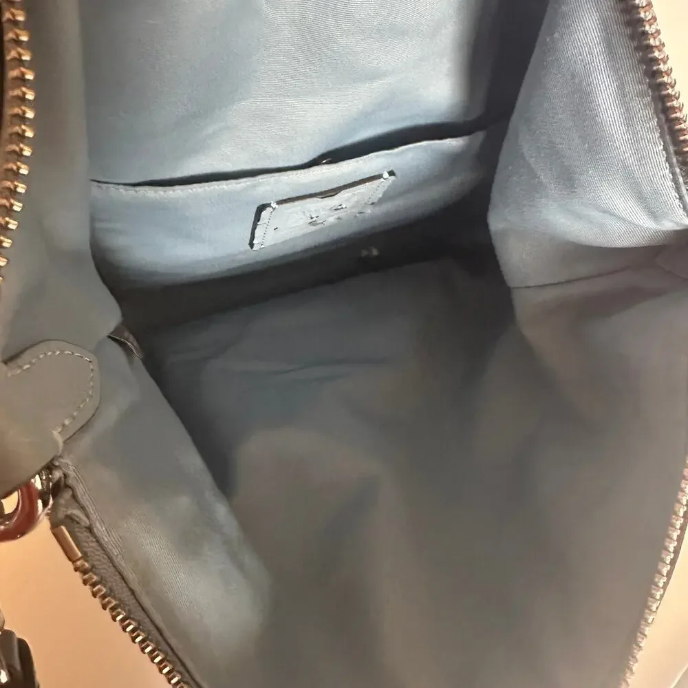 Coach Vintage Abby Hobo Bag Womens Sky Blue Pebbled Leather Slouchy Purse